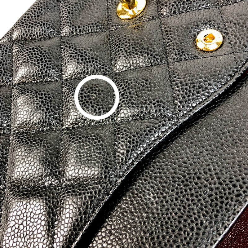 シャネル CHANEL マトラッセ30 A58600 16番台 ブラック ゴールド金具 キャビアスキン レディース ショルダーバッグ