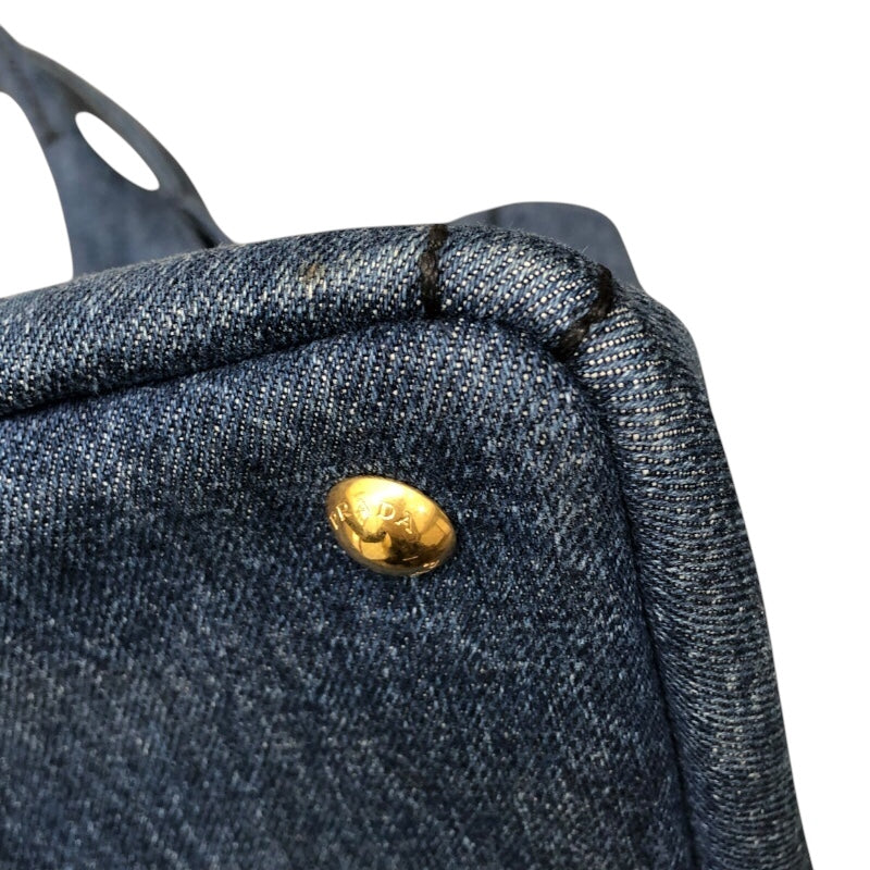 プラダ PRADA カナパトートバッグ ブルー デニム レディース ハンドバッグ