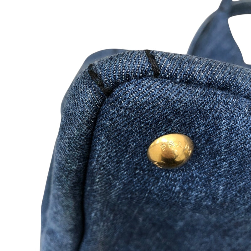 プラダ PRADA カナパトートバッグ ブルー デニム レディース ハンドバッグ