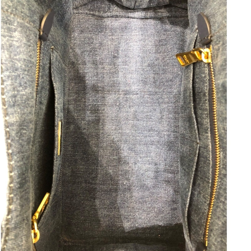 プラダ PRADA カナパトートバッグ ブルー デニム レディース ハンドバッグ