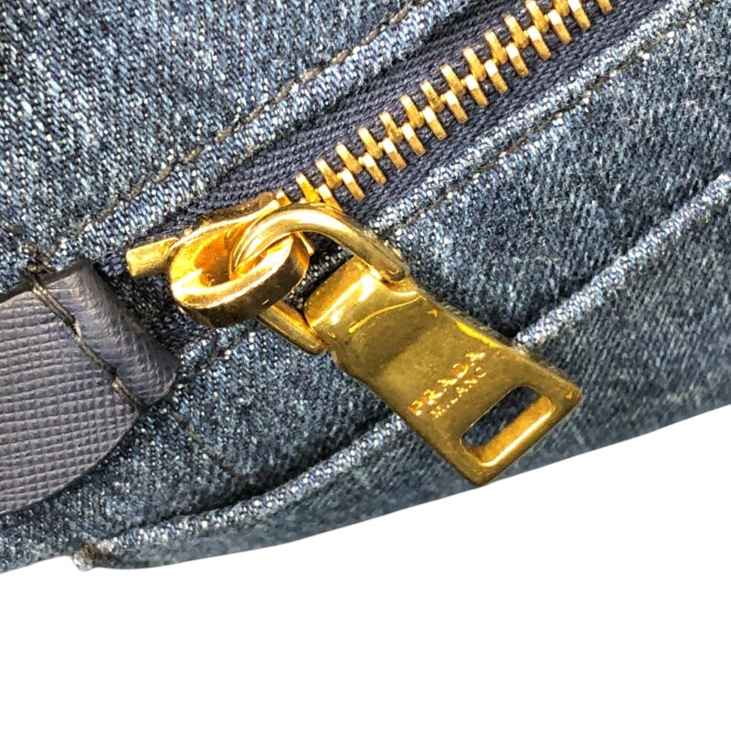 プラダ PRADA カナパトートバッグ ブルー デニム レディース