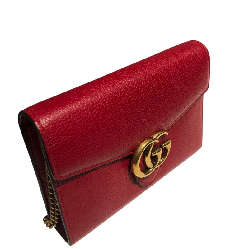 グッチ GUCCI GGマーモント チェーンウォレット 401232 レット