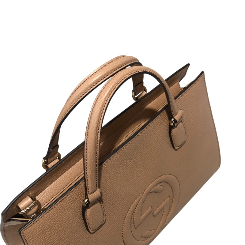 グッチ GUCCI ソーホー2WAY 607721 ベージュ レザー レディース ハンドバッグ