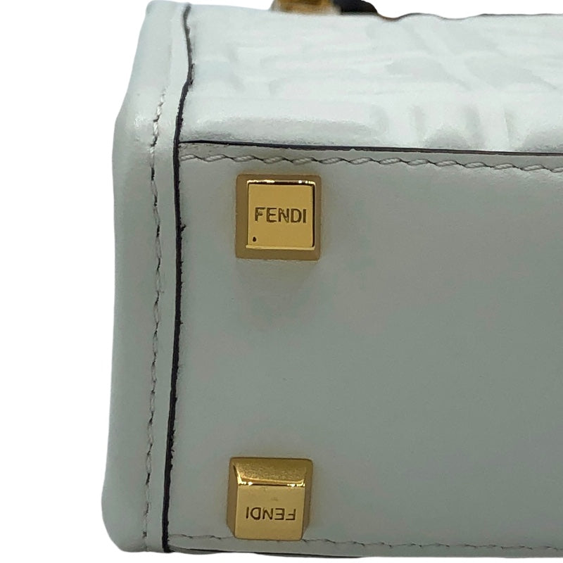 フェンディ FENDI サンシャイン ショッパー 8BS051 ホワイト レザー レディース ショルダーバッグ