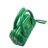 グッチ GUCCI 2WAYハンドバッグ 702251 グリーン　ゴールド金具 GGマーモント・レザー レディース ハンドバッグ