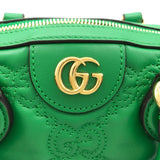 グッチ GUCCI 2WAYハンドバッグ 702251 グリーン　ゴールド金具 GGマーモント・レザー レディース ハンドバッグ