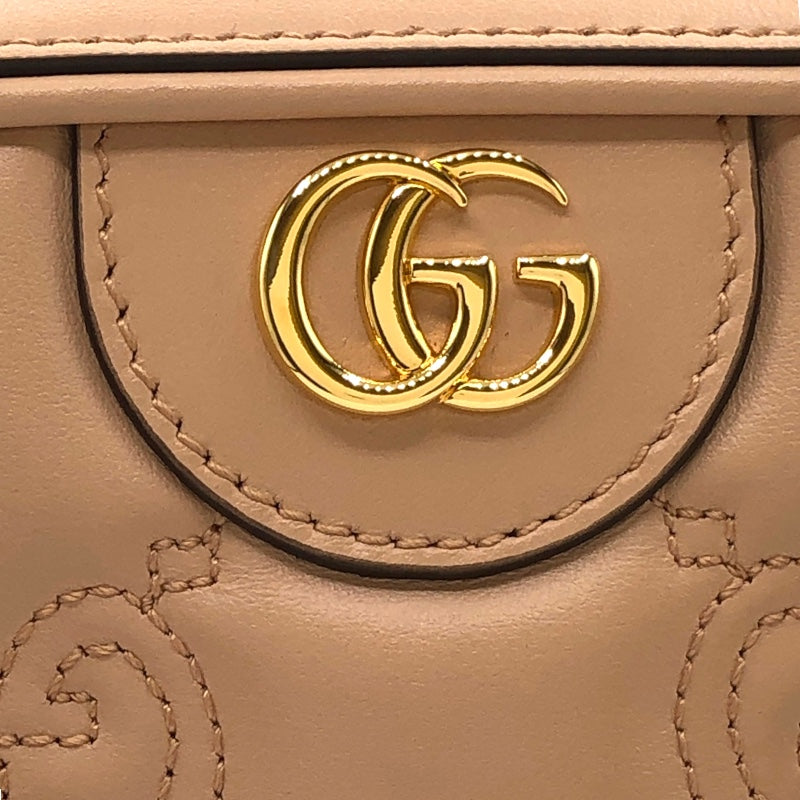 グッチ GUCCI GGマトラッセ スモール 702234 ベージュ レザー レディース ショルダーバッグ