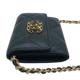シャネル CHANEL シャネル19チェーンショルダーコインパース ブラック　GD・SV金具 ラムスキン レディース ショルダーバッグ