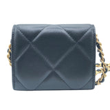 シャネル CHANEL シャネル19チェーンショルダーコインパース ブラック　GD・SV金具 ラムスキン レディース ショルダーバッグ