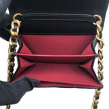 シャネル CHANEL シャネル19チェーンショルダーコインパース ブラック　GD・SV金具 ラムスキン レディース ショルダーバッグ