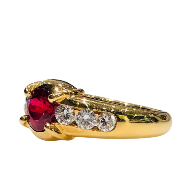 ショーメ CHAUMET ルビーダイヤリング #14 イエローゴールド K18イエローゴールド R ジュエリー