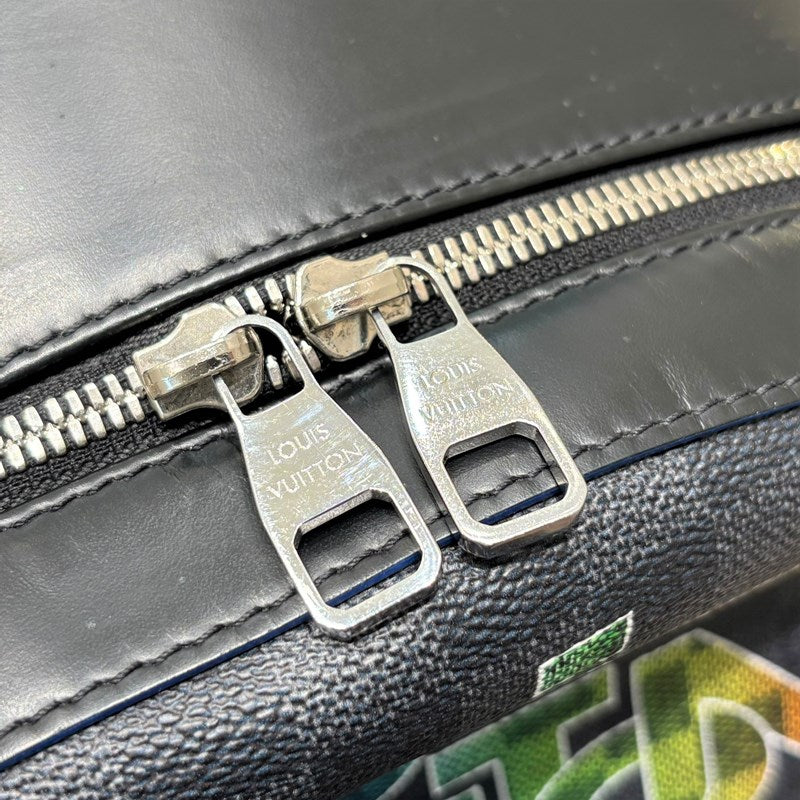 ルイ・ヴィトン LOUIS VUITTON ダミエ・グラフィット ジョッシュ N40268 グレー×ブラック PVC/レザー メンズ リュック・デイパック