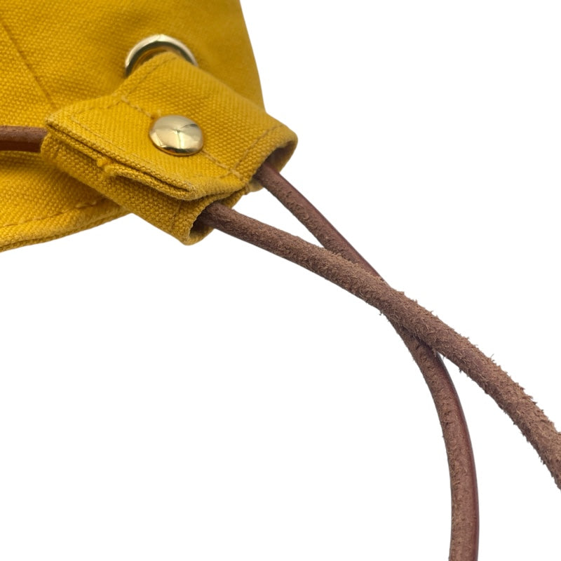 エルメス HERMES ポロションミミル イエロー トワル レディース ショルダーバッグ