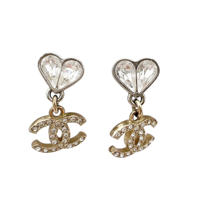シャネル CHANEL 23C　ココマークハートイヤリング　 シルバー/ゴールド メタル アクセサリー