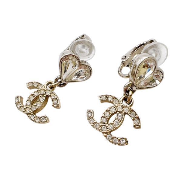 シャネル CHANEL 23C　ココマークハートイヤリング　 シルバー/ゴールド メタル アクセサリー