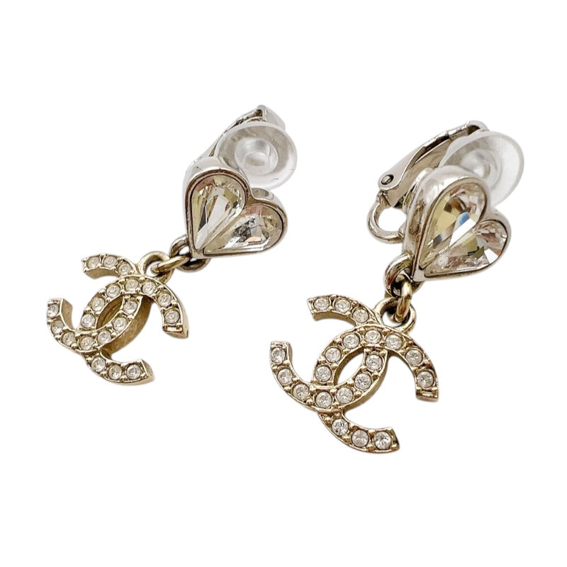シャネル CHANEL 23C　ココマークハートイヤリング　 シルバー/ゴールド メタル アクセサリー