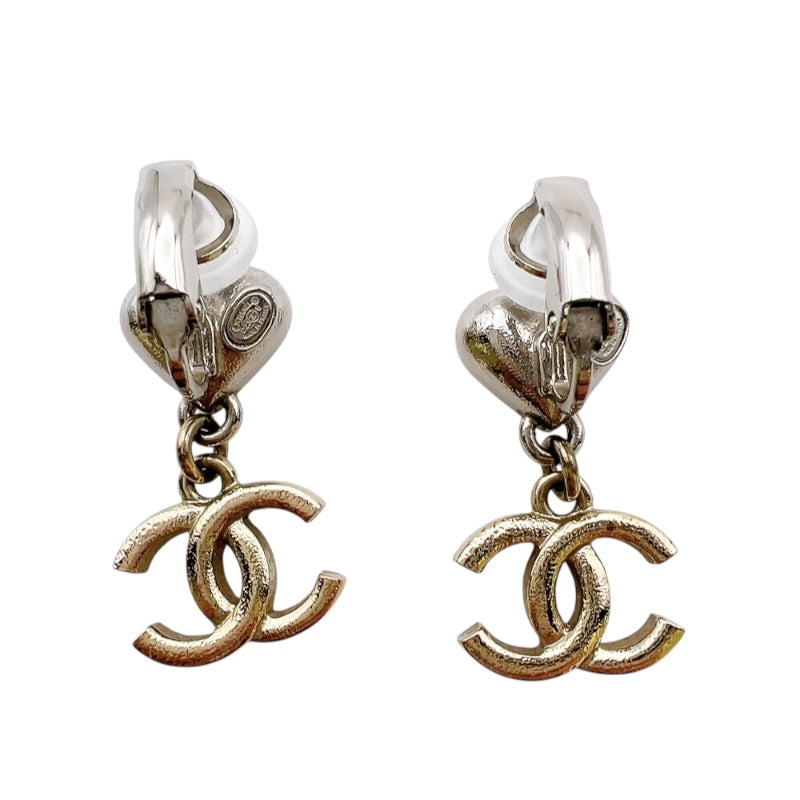 シャネル CHANEL 23C　ココマークハートイヤリング　 シルバー/ゴールド メタル アクセサリー