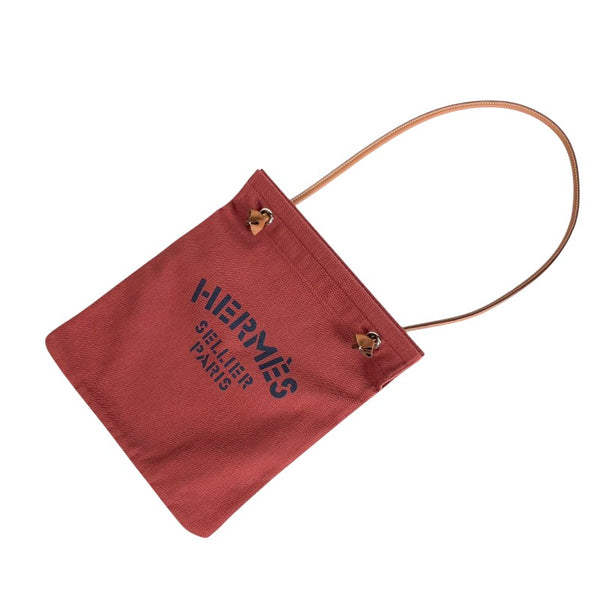 エルメス HERMES アリーヌPM レッド シルバー金具 トワル レディース ショルダーバッグ