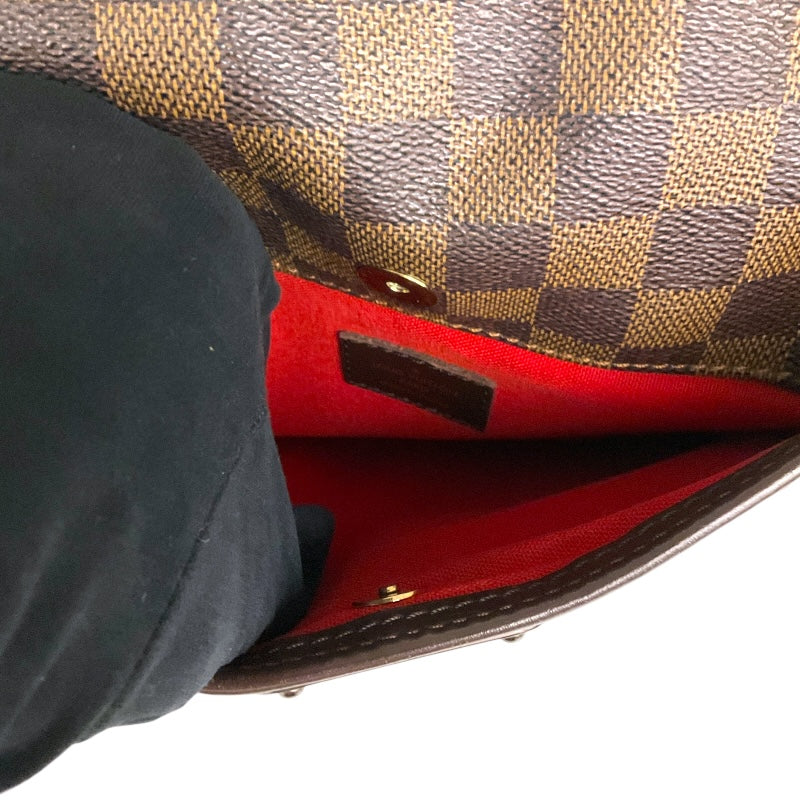 ダミエパターン ショルダーバッグ ブラウン