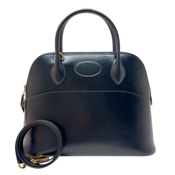 エルメス HERMES ボリード31 □F刻印　(2002年製) ブラック　ゴールド金具 ボックスカーフ レディース ハンドバッグ