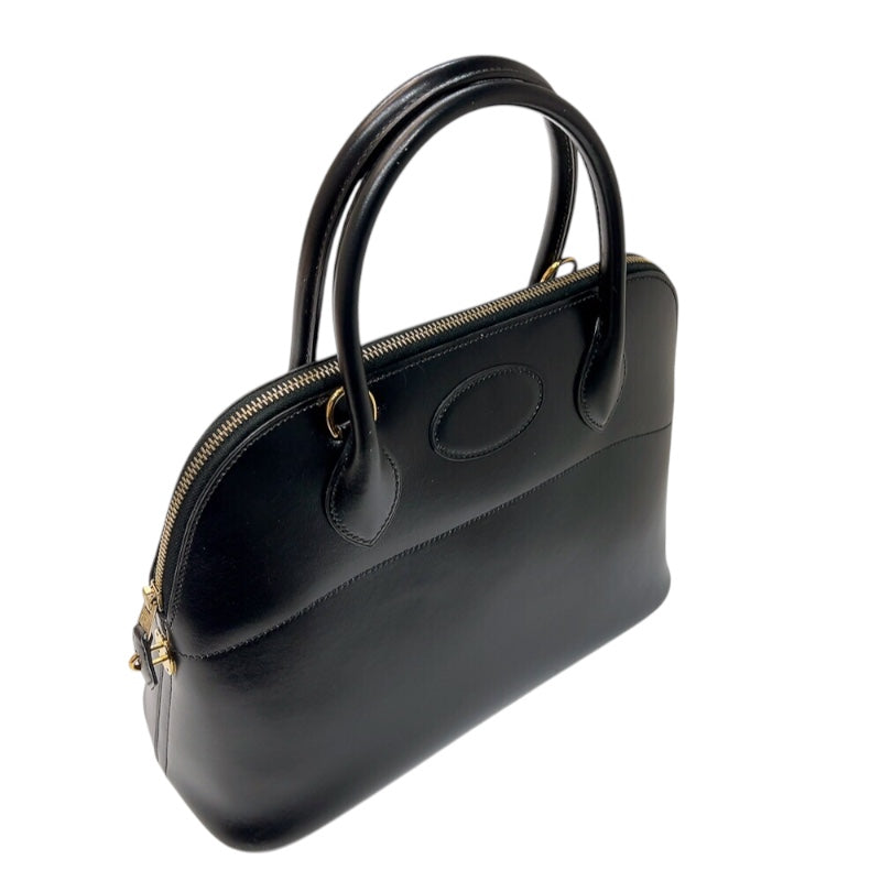 エルメス HERMES ボリード31 □F刻印　(2002年製) ブラック　ゴールド金具 ボックスカーフ レディース ハンドバッグ