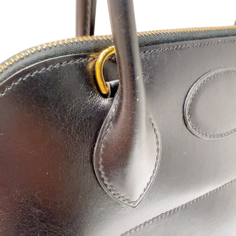 エルメス HERMES ボリード31 □F刻印　(2002年製) ブラック　ゴールド金具 ボックスカーフ レディース ハンドバッグ