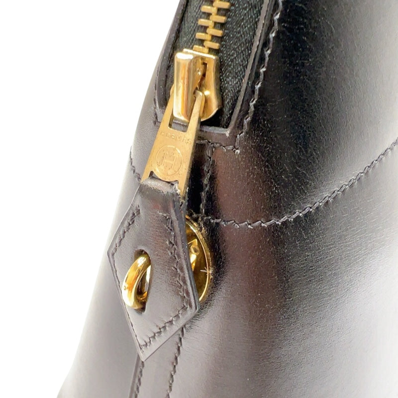 エルメス HERMES ボリード31 □F刻印　(2002年製) ブラック　ゴールド金具 ボックスカーフ レディース ハンドバッグ