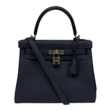 エルメス HERMES ケリー25 内縫い Z刻印　(2021年製) ブルーニュイ シルバー金具 トリヨンクレマンス レディース ハンドバッグ