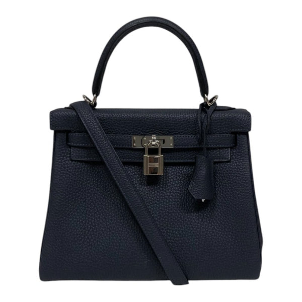 エルメス HERMES ケリー25 内縫い Z刻印　(2021年製) ブルーニュイ シルバー金具 トリヨンクレマンス レディース ハンドバッグ