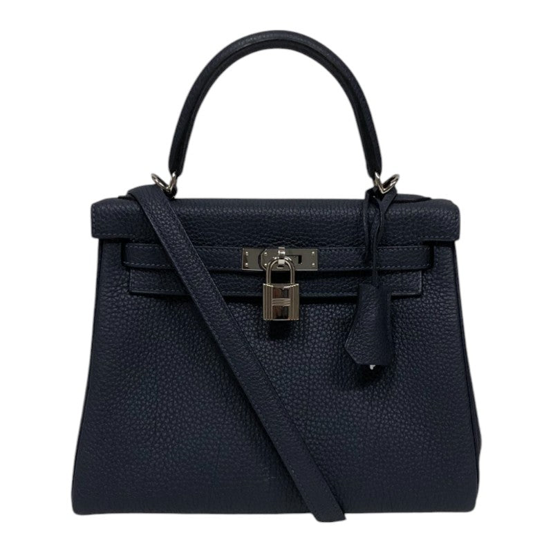 エルメス HERMES ケリー25 内縫い Z刻印　(2021年製) ブルーニュイ シルバー金具 トリヨンクレマンス レディース ハンドバッグ