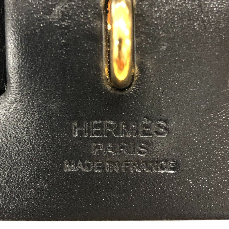 エルメス HERMES エールバッグジップPM B刻 ベージュ×ブラック ゴールド金具 トワル/レザー レディース ハンドバッグ