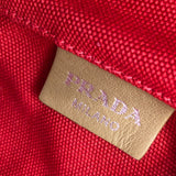 プラダ PRADA カナパバケツトート レッド キャンバス レディース ショルダーバッグ