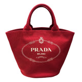 プラダ PRADA カナパバケツトート レッド キャンバス レディース ショルダーバッグ