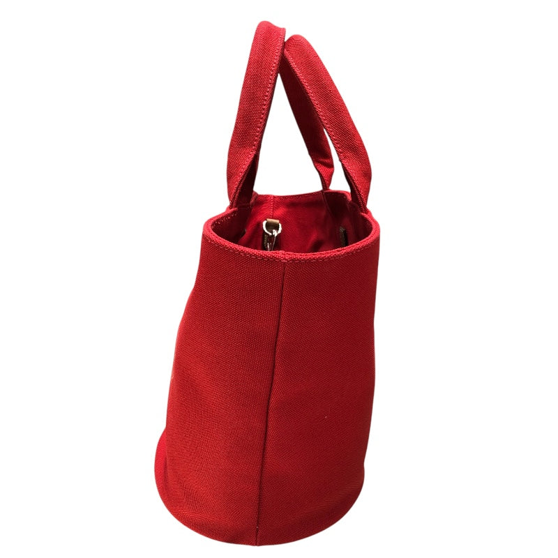 プラダ PRADA カナパバケツトート レッド キャンバス レディース ショルダーバッグ