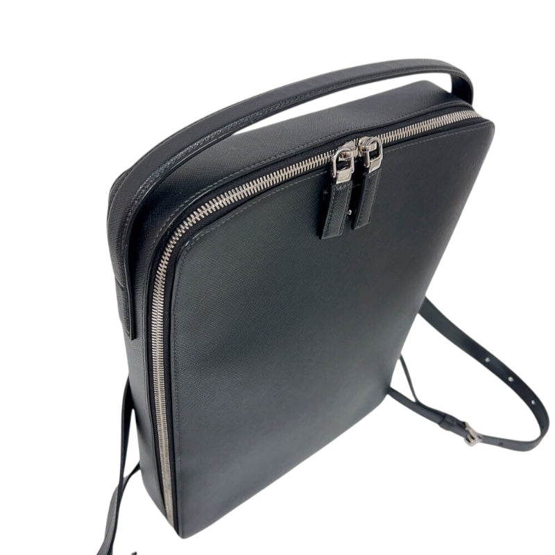 プラダ PRADA サフィアーノ　バックパック ブラック　シルバー金具 サフィアーノレザー メンズ リュック・デイパック