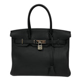エルメス HERMES バーキン30 B刻印 ブラック シルバー金具 トゴ レディース ハンドバッグ