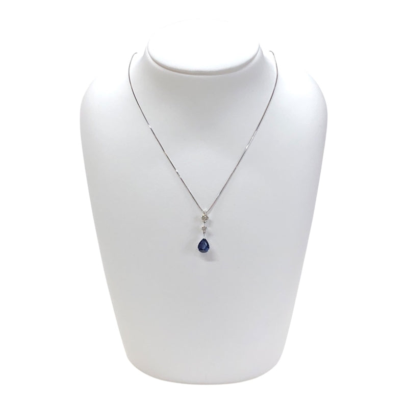 タサキ TASAKI ネックレス K18WG/ダイヤモンド/ブルーサファイア ジュエリー