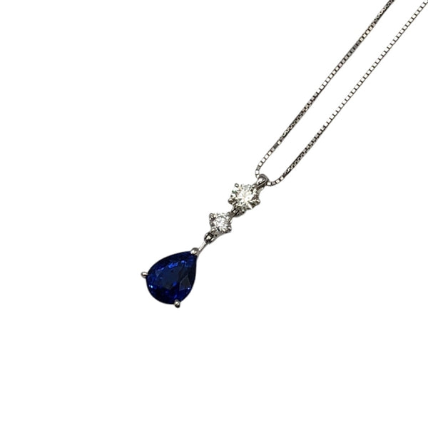タサキ TASAKI ネックレス K18WG/ダイヤモンド/ブルーサファイア ジュエリー