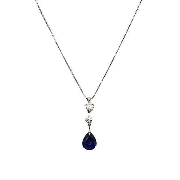 タサキ TASAKI ネックレス K18WG/ダイヤモンド/ブルーサファイア ジュエリー