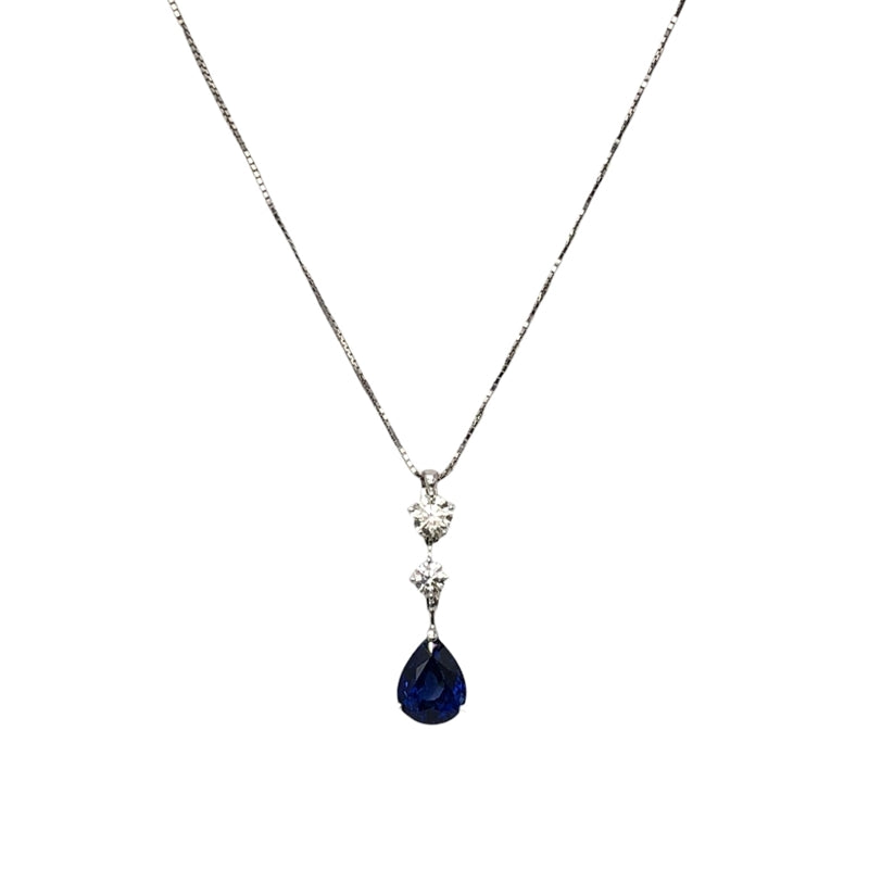 タサキ TASAKI ネックレス K18WG/ダイヤモンド/ブルーサファイア ジュエリー