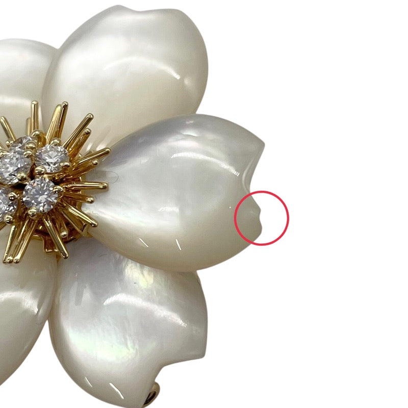 ヴァンクリーフ＆アーペル Van Cleef & Arpels ローズド ノエル ブローチ ミディアム K18YG/MOP/ダイヤモンド ジュエリー