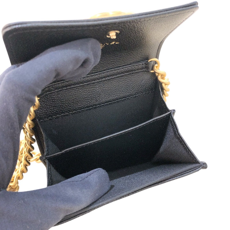 シャネル CHANEL ボーイシャネル チェーンコインパース AP2206 ブラック　ゴールド金具 キャビア レディース コインケース