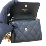 シャネル CHANEL ボーイシャネル チェーンコインパース AP2206 ブラック　ゴールド金具 キャビア レディース コインケース