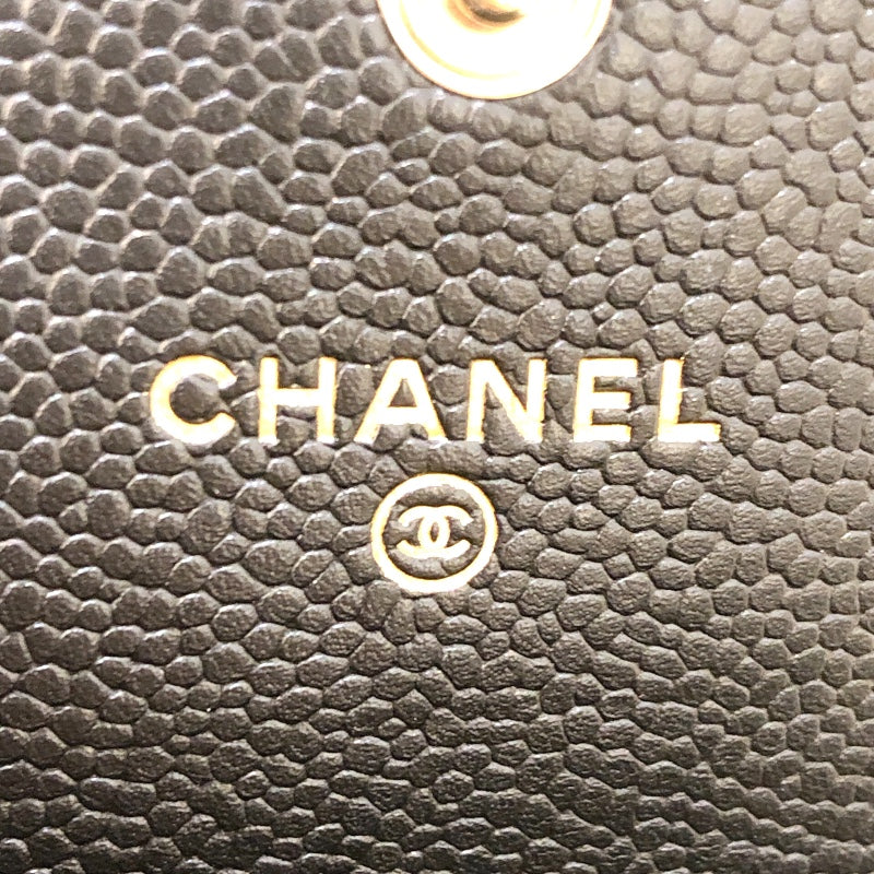 シャネル CHANEL ボーイシャネル チェーンコインパース AP2206 ブラック　ゴールド金具 キャビア レディース コインケース