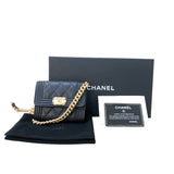 シャネル CHANEL ボーイシャネル チェーンコインパース AP2206 ブラック　ゴールド金具 キャビア レディース コインケース