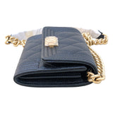 シャネル CHANEL ボーイシャネル チェーンコインパース AP2206 ブラック　ゴールド金具 キャビア レディース コインケース
