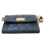 シャネル CHANEL ボーイシャネル チェーンコインパース AP2206 ブラック　ゴールド金具 キャビア レディース コインケース