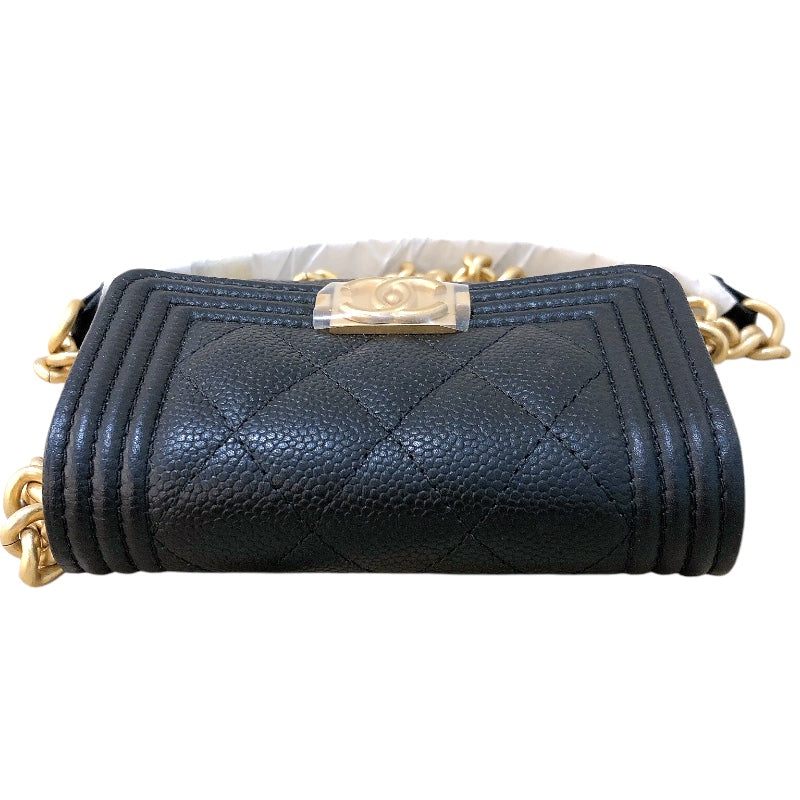 シャネル CHANEL ボーイシャネル チェーンコインパース AP2206 ブラック　ゴールド金具 キャビア レディース コインケース