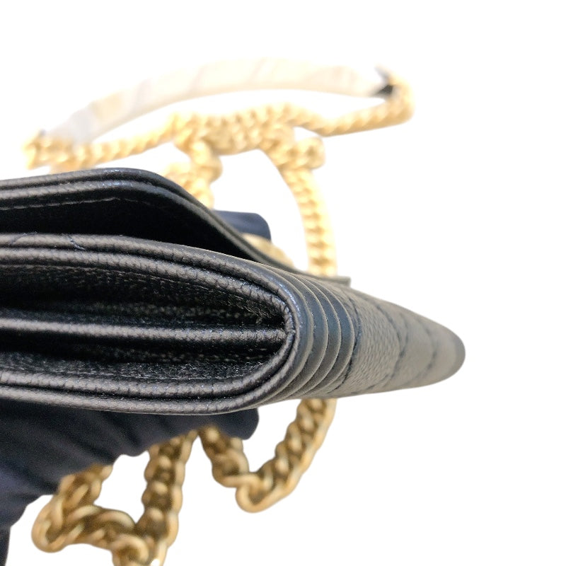 シャネル CHANEL ボーイシャネル チェーンコインパース AP2206 ブラック　ゴールド金具 キャビア レディース コインケース