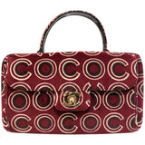 シャネル CHANEL ベロア COCO ハンド レッド GD金具 ベロア レディース ハンドバッグ
